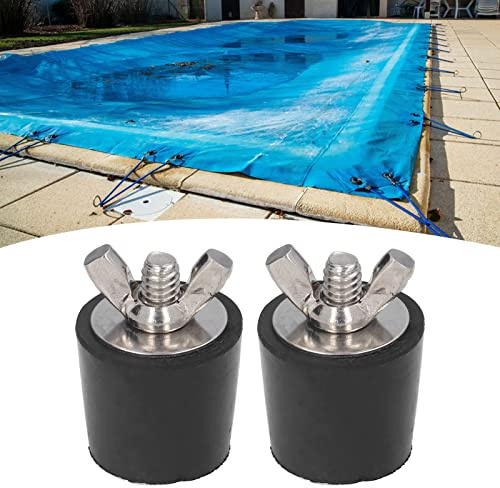 2 Piezas Tapones de Invierno para Piscina, 25mm Tapones de Goma con Pernos de Acero Inoxidable, Evita por Heladas en Tuberías, Piscina en Invierno