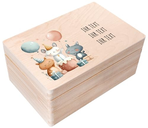 Creative Deco Personalisierte Kinder Geburtstag Geschenke für Mädchen Junge | Geburtstagsgeschenk für Baby | Erinnerungsbox Holzkiste | Individuelles Geschenk | Geschenkkiste Geschenkbox