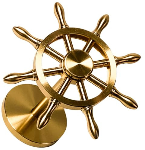 HOODANCOS Vintage Messing Schiffsruder Ornament Maritimes Rudermodell Dekoration für Schreibtisch im Mediterranen Stil Langlebige Messing Deko als Geschenk