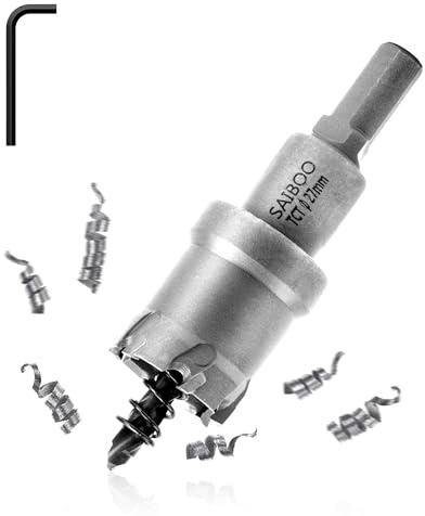 SAIBOO 27mm Foret de Scie Cloche en Métal, Coupeur de Trou de Dents en Carbure de Tungstène avec Foret Pilote pour L'acier Inoxydable, Le Métal, au Fer, à L'aluminium et au Laiton