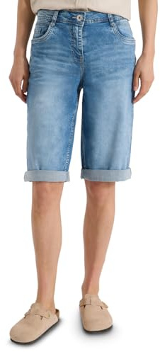Cecil Wide Leg Jeansshorts Light Blue Washed 34