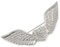 Broche cœur et ailes en cristal (ton argent), taille unique, Pierre précieuse, métal, argent