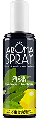 Aroma Spray, spray per ambienti, aromaterapia, cedro limone, rinfrescante, oli essenziali 100% puri e naturali, 100 ml