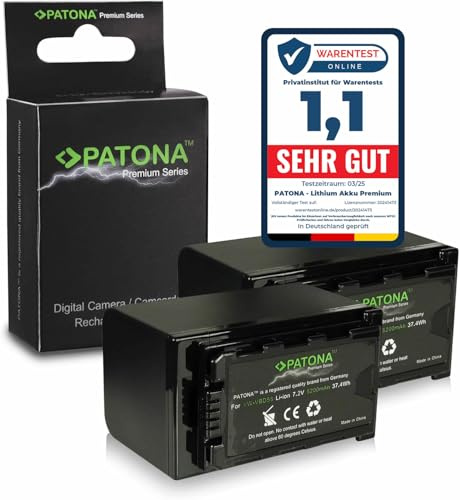 PATONA 2X Premium Akku Ersatz fürPanasonic VW-VBD58 VBD29 VBD78 5200mAh | Ersatzakku für AG-AC8 HC-X1000 AJ-PX270 AG-HVX200/201 AG-HPX250 AG-DVC30 AG-DVX100 AG-HPX171 AJ-PX270