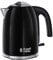 Russell Hobbs Black Stainless Steel 1.7L Cordless Electric Kettle with black handle (Fast Boil 3KW, Removable washable anti-scale filter, Pull to open hinged lid, Perfect pour spout) 20413