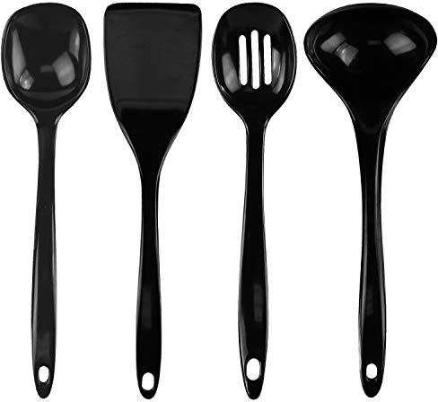 Calypso Basics by Reston Lloyd Melamine Utensil Set, Black, 4pc