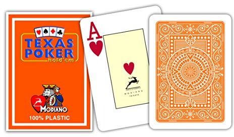 Modiano Texas Poker Hold´em - 100% Plastik Kartenspiel, 2 Pips/Eckzeichen im Jumbo Index