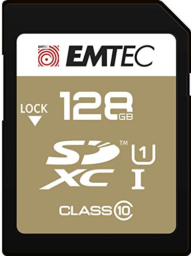 Emtec Elite Gold SD-Speicherkarte 128GB, UHS-I U1, Class10, Lesegeschwindigkeit bis zu 85 MB/s