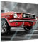 Bilderdepot24 Glasbild - Mustang Graphic - rot - 30x30 - Deko Glas - Wandbild aus Glas - Bild auf Glas - moderne Bilderdepot24 Glasbilder - Glasfoto - Echtglas