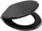 18 Black Wooden Toilet Seat - Bathroom Wc with Fittings Easy Clean Heavy Duty Inch | Strong Quality Durable Long Lasting | Easy Clean Wipe Smooth Surface