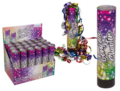 24 x Super Party Popper L 24er-Pack Luftschlangen Konfettishooter Kanonen PARTY Dekoration ca. 20 cm Groß