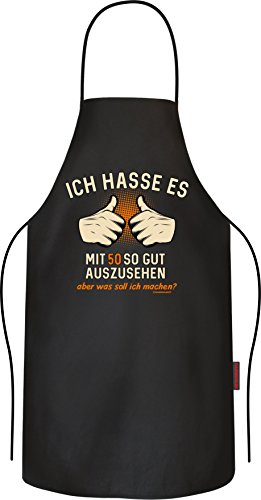 RAHMENLOS Original BBQ-Grillschürze Kochschürze zum 50. Geburtstag: Ich Hasse es mit 50 so gut auszusehen