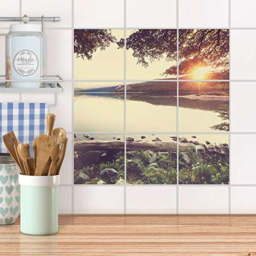 Fliesenposter für Bad und Küche I Fliesen-Folie Sticker selbstklebend I Fliesen verschönern - PVC Fliesen für Küchen- und Badfliesen I Design: Seaside Dreams