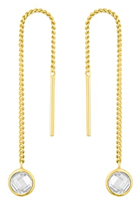 Amor Ohrhänger Damen Ohrschmuck, mit Zirkonia synth, 5,6 cm, Gold, Kommt in Schmuck Geschenk Box, 2013812
