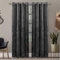 Oxford Homeware Blackout Curtains for Bedroom – Grey 66x90 Super Soft Crushed Velvet Curtains Ring Top - Thermal Insulated Curtains + 2 Tie Backs (168cm x 228cm)