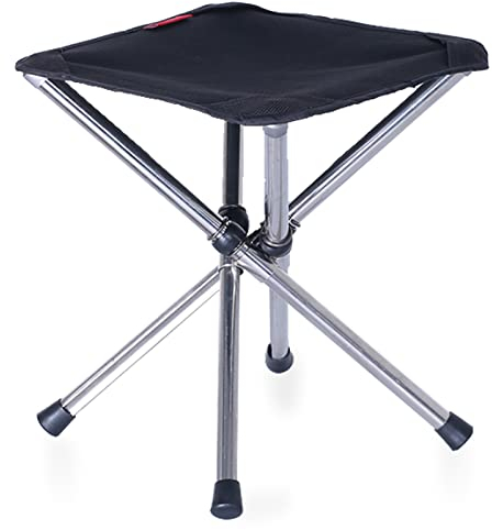 TRIWONDER Portable Camping Seat Folding Stool Telescopic Mini Chair Folding Tripod for Travel Fishing Hiking BBQ Beach (Black - L)