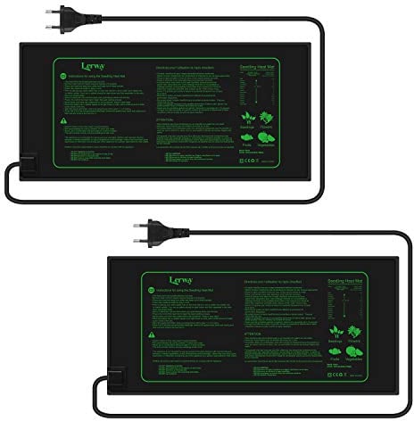 LERWAY Tapis Chauffant pour Plantes Imperméable Serre de Germination Accélère la Germination des Graines, Coussin de Chauffrage pour Reptile et Amphibien, 21/30 Watts, 52 × 25 cm (2 Pièces- 21W)