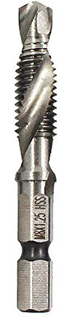 BOZONLI Foret Mèche HSS à tige Hexagonale M8 Combinaison Filetage Vis Robinet, Argent