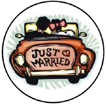2 cm ø 32 Stück Hochwertige Autoaufkleber Sticker Decal UV&Waschanlagenfest Siegel Briefumschlag Post Just Married Auto 1 O326 Party Festtag Feiertag Hochzeit Geburtstag