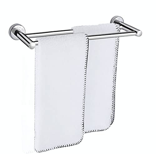 Kuivoo Portasciugamani doppio porta asciugamani in acciaio inox 304, 40 cm, da parete lucido, per bagno e cucina, colore: argento