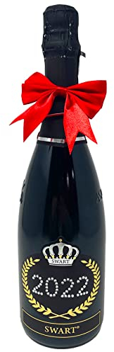 SWART Bottiglia Personalizzata con Veri Cristalli Swarovski 2022 per festeggiare il tuo Capodanno - 0,75l Vino spumate brut per ideale per il tuo nuovo anno