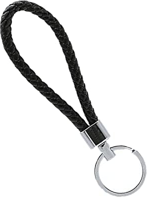 Llavero de cuero de Imitación Trenzado, Llavero Cuero de Imitación con Anilla de Acero Inoxidable,Correa Cuerda Llavero para Hombre y Mujer,para Llaves de Casa,Coche,Motocicleta y Bicicleta (Negro)