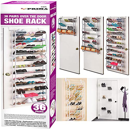 NTI PRIMA Over The Door Shoe Rack | Hanging Organizer Storage Space Saver Shoes Hanger 12 Tier Shelf Stand Multi-layer Box Easy Installation Hallway Furniture DIY UK FREE P&P, 185CM X 54CM X 20CM