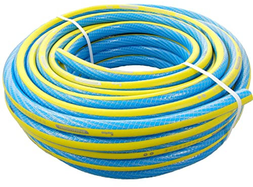 1/2 Zoll Wasserschlauch Profi Professional Blau/Gelb Gartenschlauch Formstabil 25 BAR UV Beständig (15 Meter)