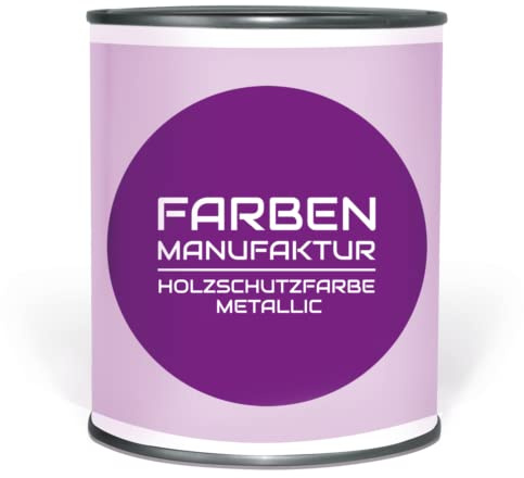 Farben Manufaktur Holzfarbe Metallic Holzschutz Möbelfarbe Wetterschutzfarbe Holzschutzfarbe 100ml, Farbe: silber metallic