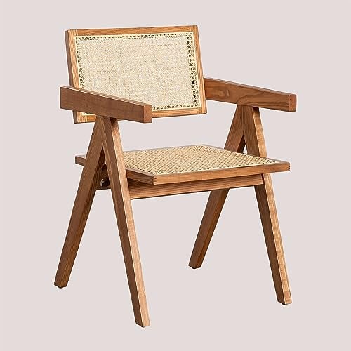 SKLUM Esszimmerstuhl mit Armlehnen im Rattan Lali Style Esche braun