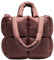 MadGrandeur Puffer Tote Bag Damen Glänzend Gesteppt Puffy Tote Bag Daunen Gepolsterte Schultertasche Süße Handtasche Ästhetische Handtasche, Z-braun, Large