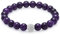 day.berlin Premium Amethyst Perlenarmband, Damen Naturstein Armband mit echten 8mm Edelsteinen, flexibles Zugband 18cm lang, handgeknüpft mit Pave Zirkonia Perle, versilbert