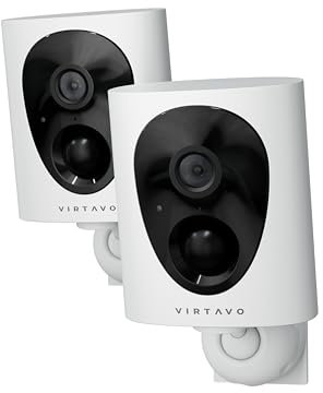 virtavo 2K Security Camera Outdoor Wireless, Rechargeable Battery, CCTV Camera Systems For Home Security, Starlight Lens Colorful Night Vision, Remote Access, Motion Detection, Siren, 2 Pack