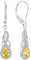 YL Unendlichkeit Knoten Tropfen Ohrringe 925 Sterling Silber November Geburtsstein Citrine Zirkonia Ohrringe für Damen