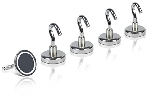St Helens Home and Garden Extra Strong Steel Magnetic Hook for Use on Fridges and Other Metal Surfaces for Hanging Objects in Kitchen, Bathroom and Work Rooms. Set of 5