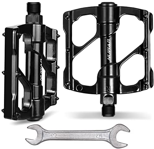 NUWAB Premium Bike Pedals, 3 Sealed Bearings Bicycle Pedals, 9/16inch Threads of Bike Flat Pedal, Aluminum Alloy Bicycle Cycling Pedals, Come With Installation Wrench
