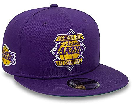 New Era 9Fifty Diamond Patch Lakers Cap Basecap Baseballcap Flat Brim NBA LA Los Angeles (M/L (57-59 cm) - lila)