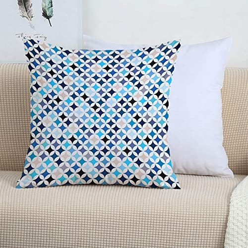 2er-Set Dekorativ Kissenbezug 45x45 cm,Moderne, geometrische Kreise mit halbrundem Quadrat in den,Polyester Kissenbezüge Dekokissen Kissenhülle Set Kissen Fall für Sofa Auto Schlafzimmer Zuhause Dekor