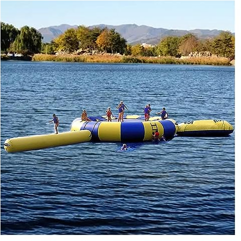 Aufblasbares Wassertrampolin PVC schwimmende Sprungplattform Glatte wasserdichte Oberfläche mit Leiter für Pool Marine, 2 m (Farbe: 2 m)