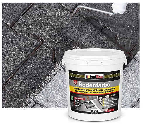 Isolbau Bodenfarbe - 20 kg - Boden- und Betonfarbe für Keller, Garage, Werkstatt - Wasserfeste Bodenbeschichtung für innen & außen - Anthrazit (RAL)