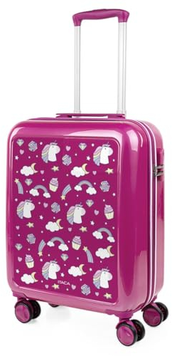 ITACA - Reisegepäck der Firma Set Koffer 4 Rollen - Reisekoffer-Set - leichtes Reisekoffer-Set - Zahlenschloss 703600B, Einhörner, 55 cm, Jugendliche
