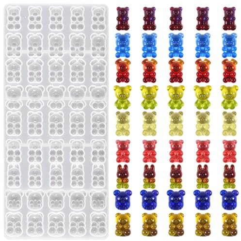 Nifocc Moule à 45 trous en forme d'ours en cristal - Moule en silicone 3D - Résine époxy - Pour bricolage, bijoux, bricolage, porte-clés, boucles d'oreilles, breloques