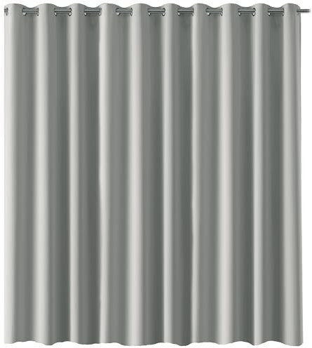 Cleanlevel EST 2016 Vorhänge Vorhang Gardine Verdunkelungsvorhang Vorhang Gardinen Übergröße mit Ösen Ösengardine Thermovorhang Blickdicht 300cm (B) x 245 (L) (Hellgrau Öse)