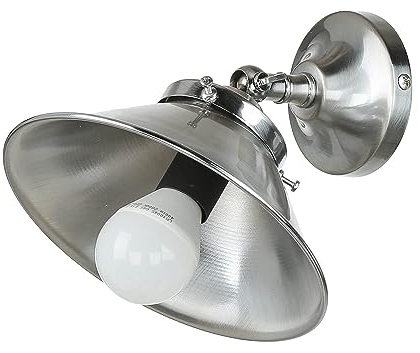 Wandleuchte Messing massiv in Silber matt verstellbar Handarbeit E27 Wandlampe innen Flur Küche