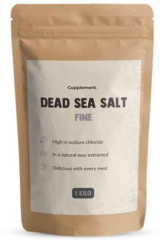 Cupplement Totes Meer Salz 1 KG Höchste Qualität Feinesalz Badesalz - Naturbelassenes Meersalz für Hautpflege, Wellness & Entspannung - Reich an Mineralien - Ideal für Bad & Peeling