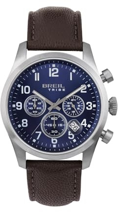 Breil Uhr Herren, Armband aus Leder, Gehäusedurchmesser 42 cm | Sammlung CLASSIC ELEGANCE, Uhrwerk Quartz Analog, Wasserbeständig bis 50 Meter, Schmuck als Geschenkidee Herren
