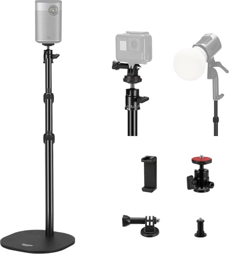 NEEWER Support de projecteur de Table, trépied de Bureau 16-35/40-90cm avec Support de téléphone, Support de projecteur vidéo pour Webcam à tête sphérique Compatible avec XGIMI Nebula MEVO, DS006