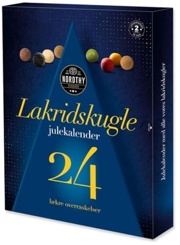 Nordthy Adventskalender mit Lakritzkugeln 260 g | 24 Tage Lakritz-Genuss | Skandinavische Süßwaren | Geschenkidee für Lakritz-Fans | Premium Kalender zum Verschenken