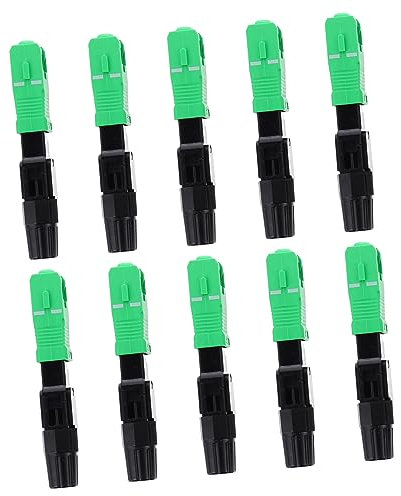 OSALADI 10pcs Single Mode Fiber Optic Quick Connectors Angled Physical Contact Cold Joint Couplers for Telecommunications Network Installation and Fiber Optic Cable Management