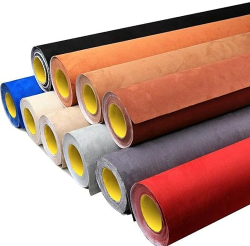Mikrofaserstoff Folie Selbstklebend Premium - Wildleder Optik Stretch Stoff - Car Wrapping Folie (Schwarz, Muster ca. 10 x 10cm)